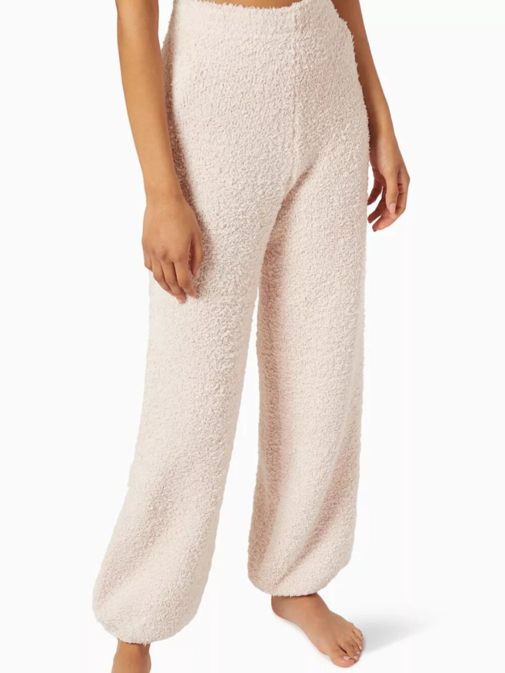 SKIMS Cozy Knit Dusk Light Pink Fuzzy Jogger Sweatpants Pants, Size XXS/XS